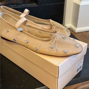 Loeffler Randall Leonie Cream Mesh Flats size 10 NWT